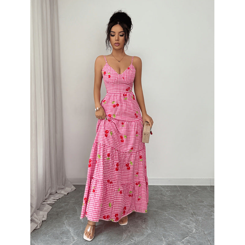 Mehrlagiges Camisole-Kleid mit V-Ausschnitt