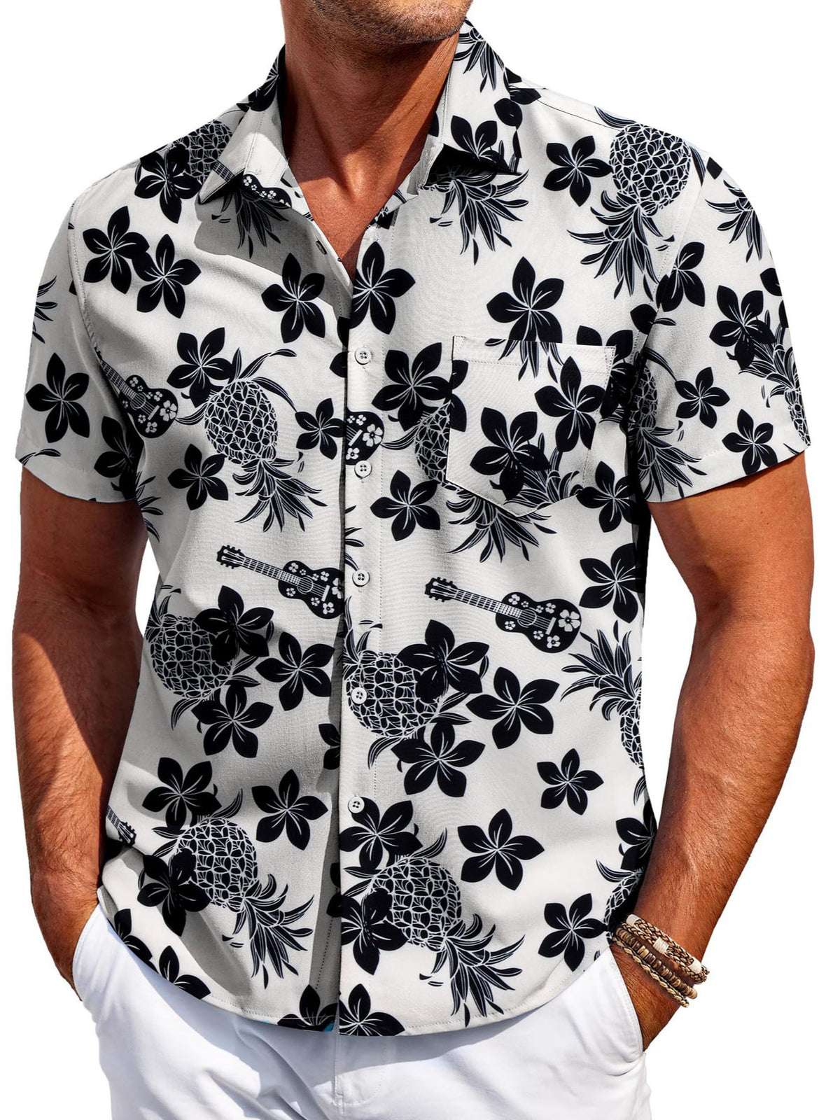 Herren Hemd Kurzarm Hawaii-Stil – Bild 3 | LuxeStyle