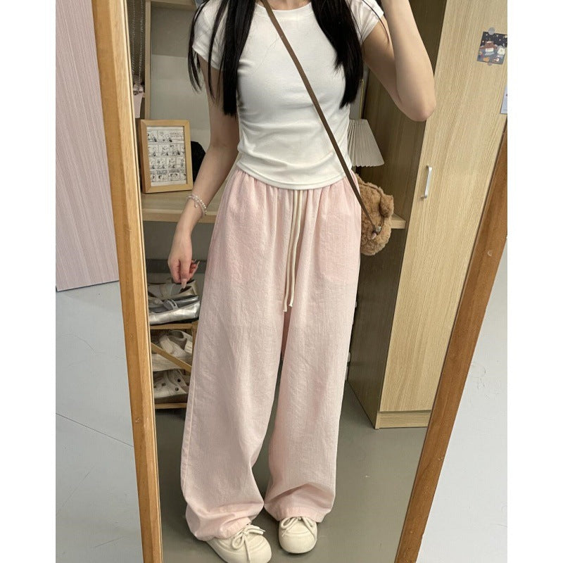 Gestreifte High-Waist Wide Leg Hose für Damen