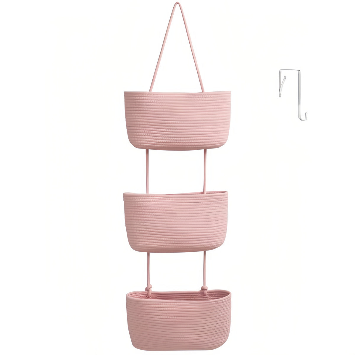 Wandkorb aus Baumwollseil – Mehrschicht-Organizer | LuxeStyle