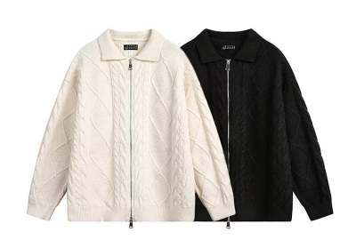 V-Neck Strickpullover im Retro-Stil – Ansicht 3