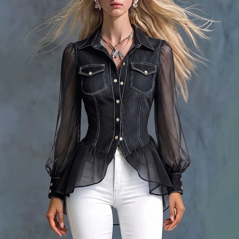 Faux-Jeans-Oberteil
