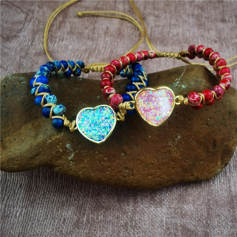 Herz-Armband aus synthetischem Opal – Bild 6 | LuxeStyle
