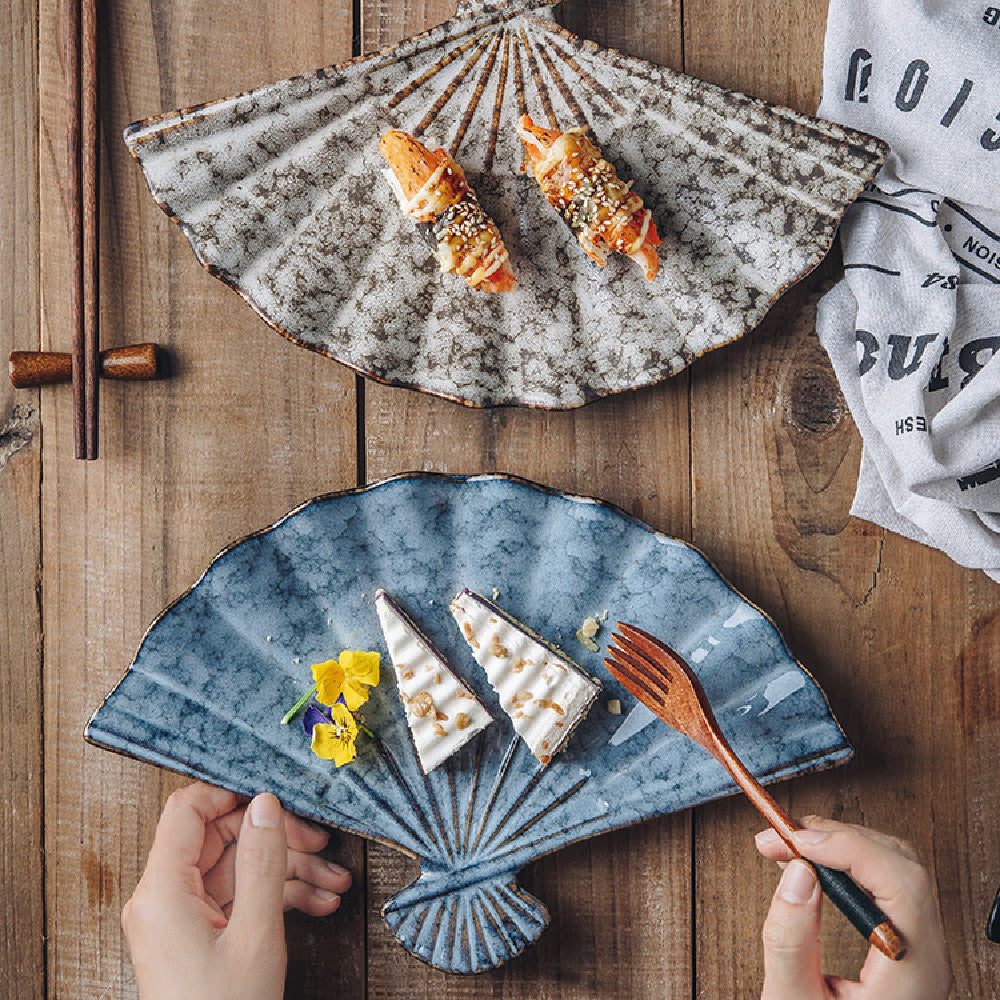 Japanisches Keramik-Sushi-Teller Fächerform – Bild 6 | LuxeStyle