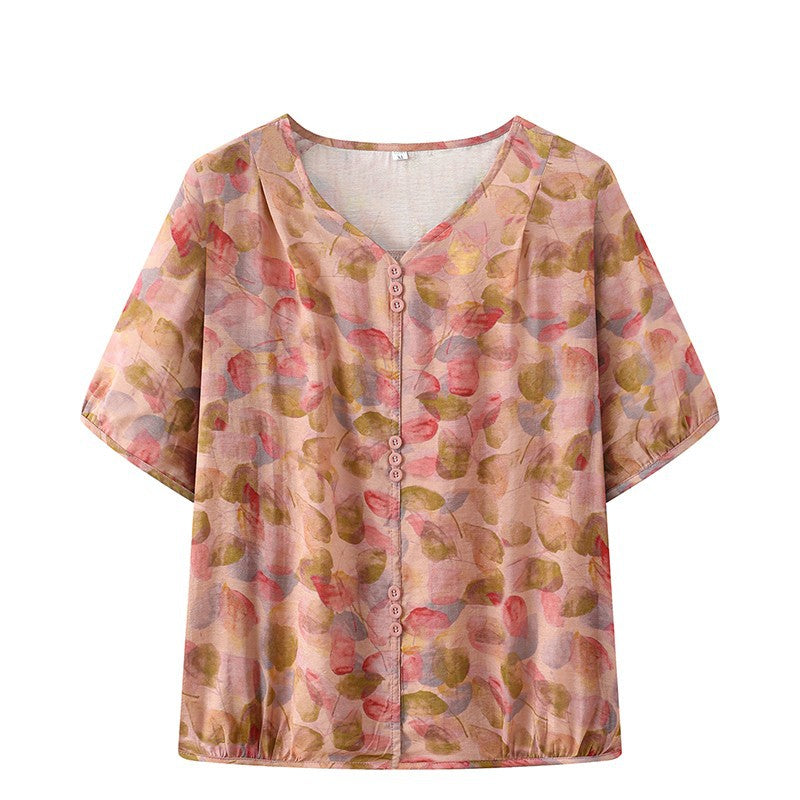 Bluse mit V-Ausschnitt und Blumenmuster – Bild 9 | LuxeStyle