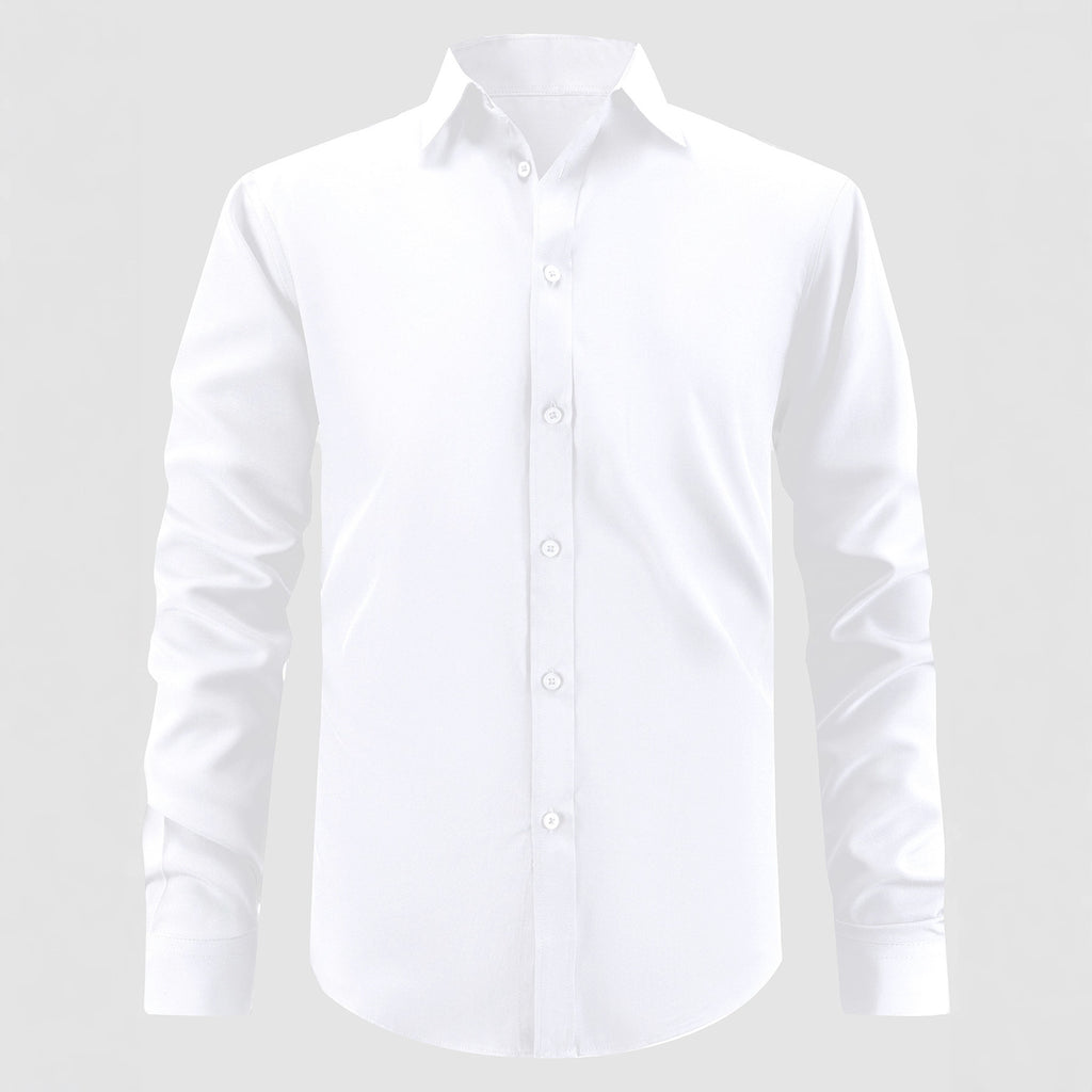 Herren Slim Fit Hemd einfarbig – Bild 3 | LuxeStyle