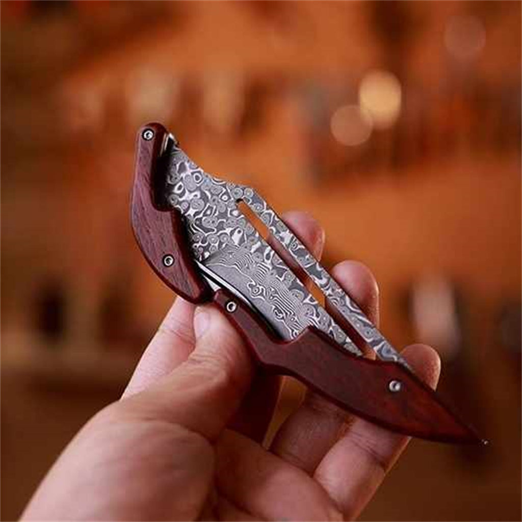 Klappmesser aus Damaskus-Stahl