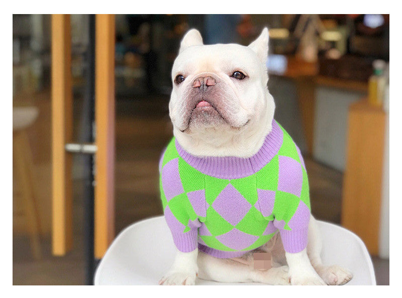 Dogger Plaid Pullover in Lila – Bild 2 | LuxeStyle