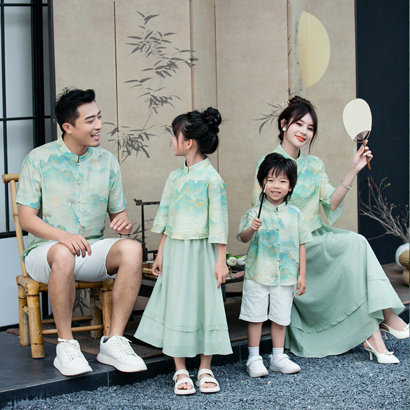 Freizeit Cheongsam Familien-Set im China-Stil