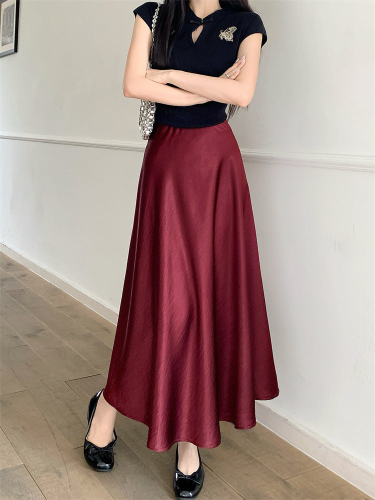 Eleganter Satin-Midi-Rock für Damen