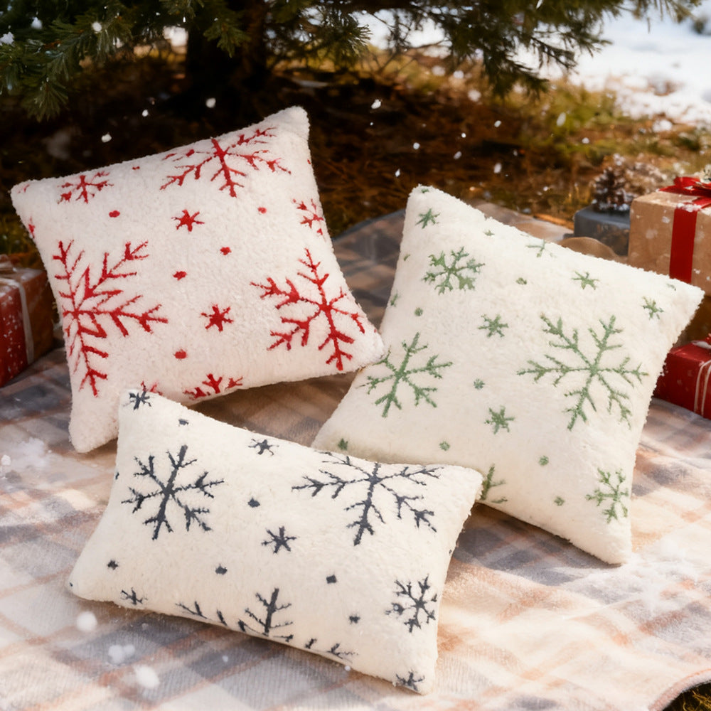 Nordisches Jacquard-Kissen mit Schneeflocken – Bild 5 | LuxeStyle