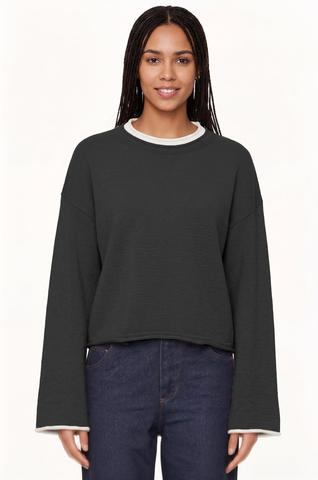 Pullover Sweater im Color-Block-Design