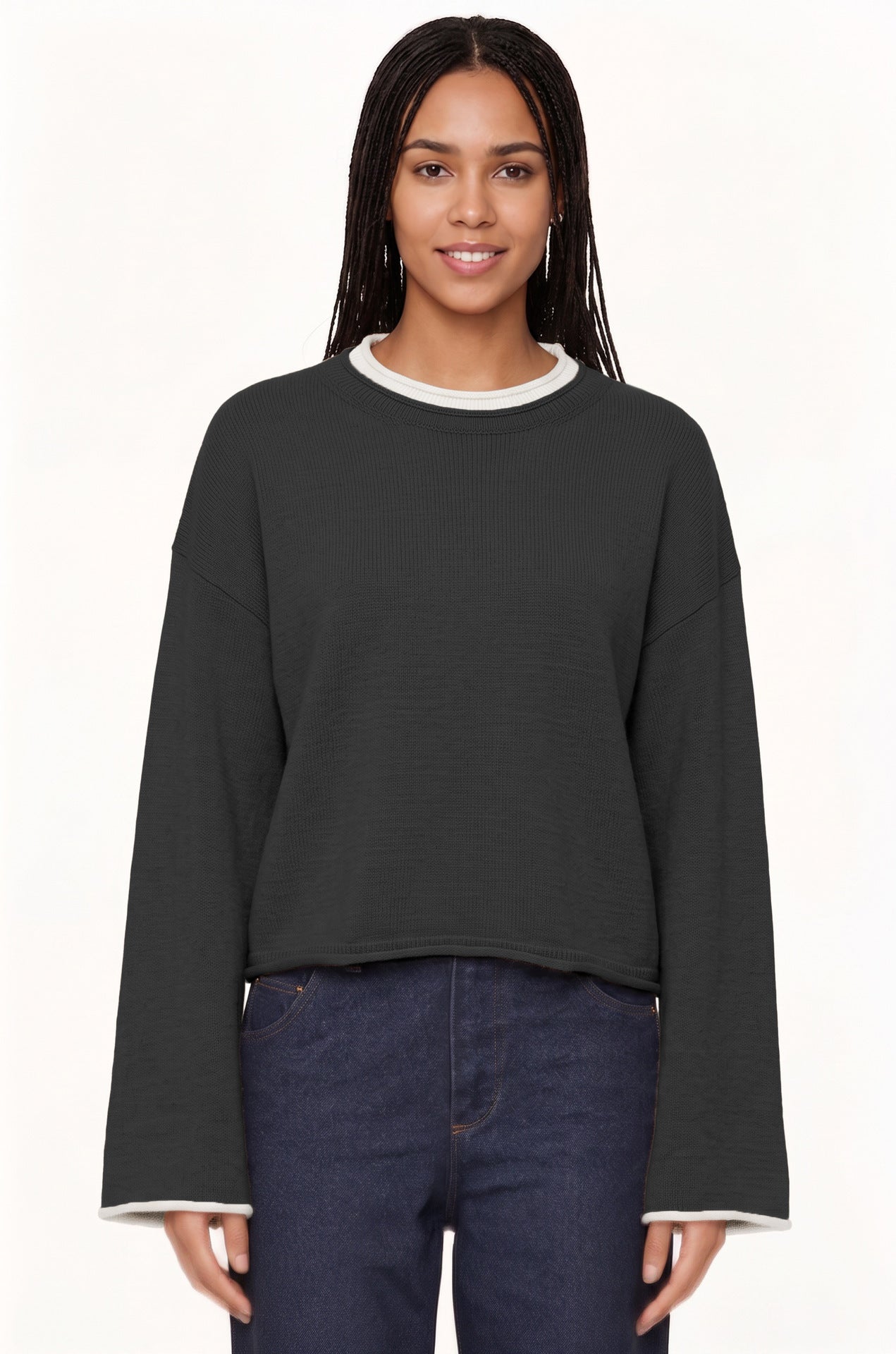 Pullover Sweater im Color-Block-Design