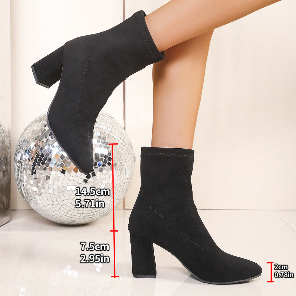 Sock-Style Boots mit Chunky-Heel