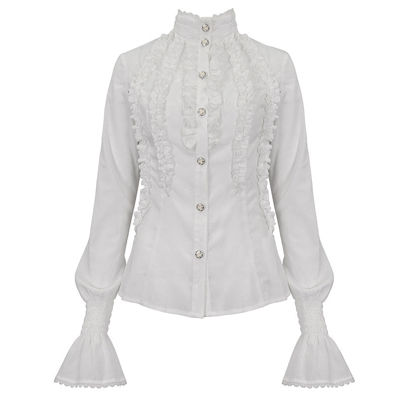 Weisse Bluse mit Falten