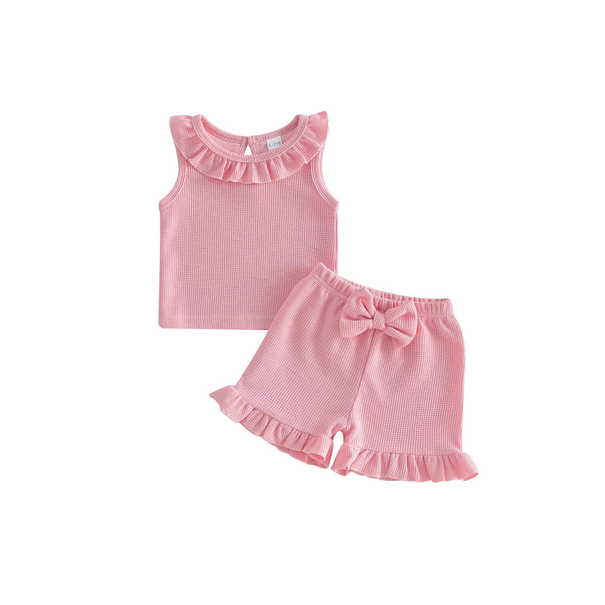 Einfarbiges Waffelstrick-Set für Babys – Bild 6 | LuxeStyle