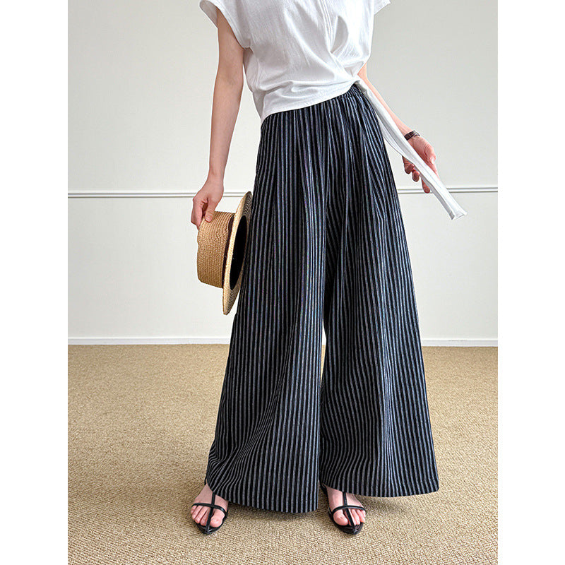 Gestreifte Wide Leg Hose für Damen