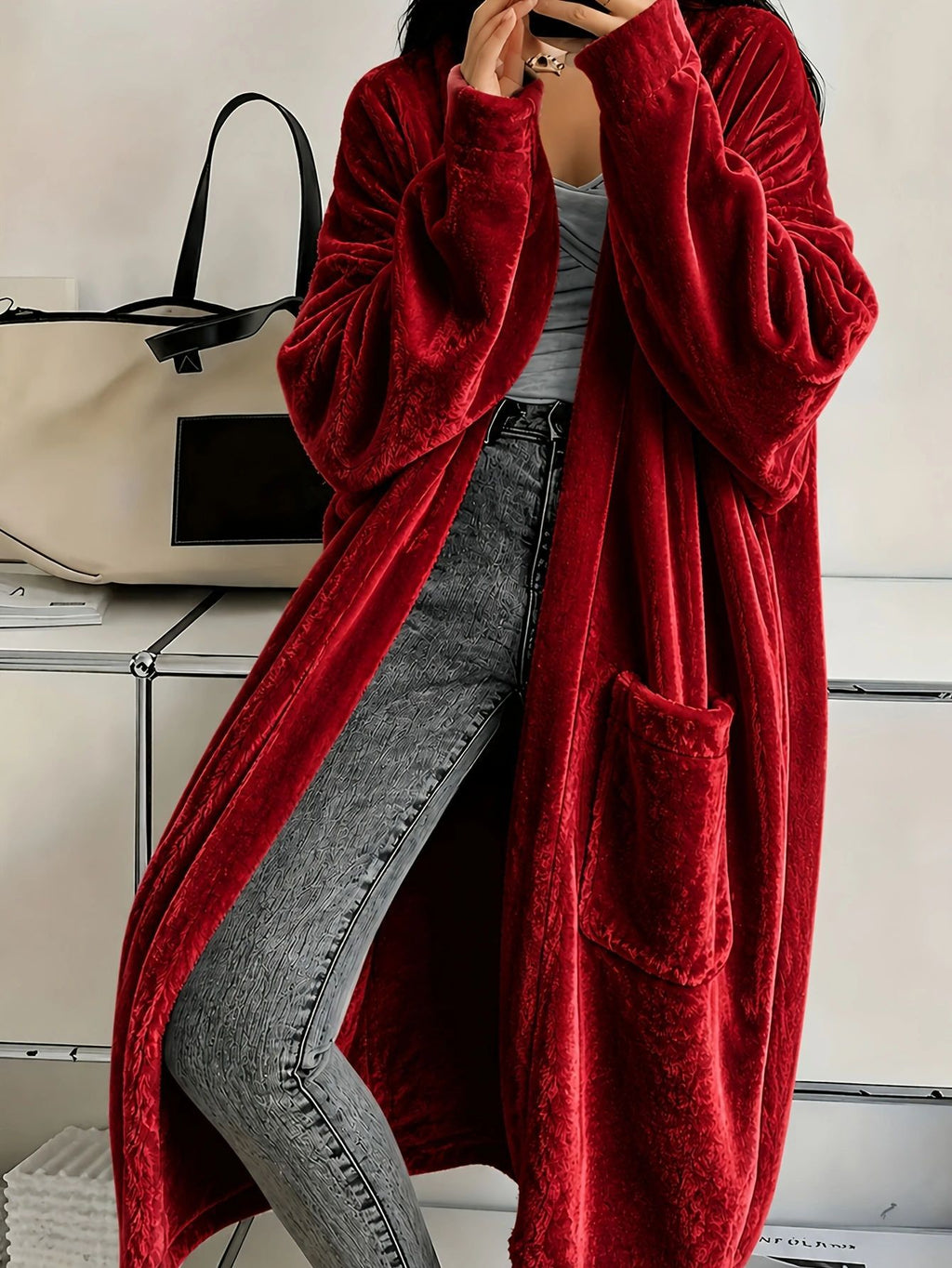 Langer Damen-Mantel im Casual-Look