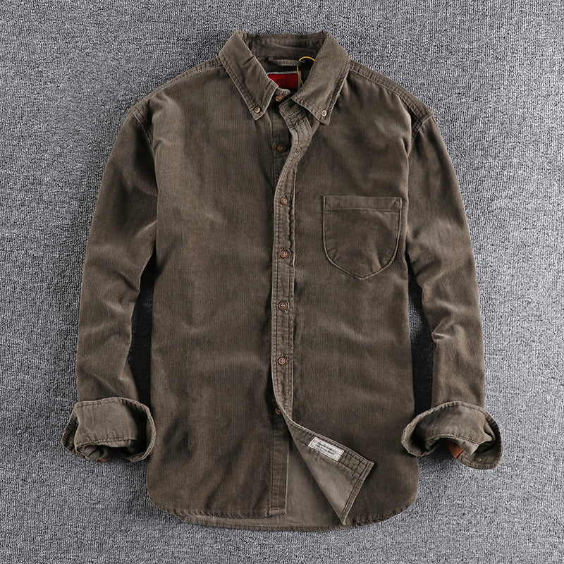 Corduroy Langarmhemd für Herren – Bild 8 | LuxeStyle