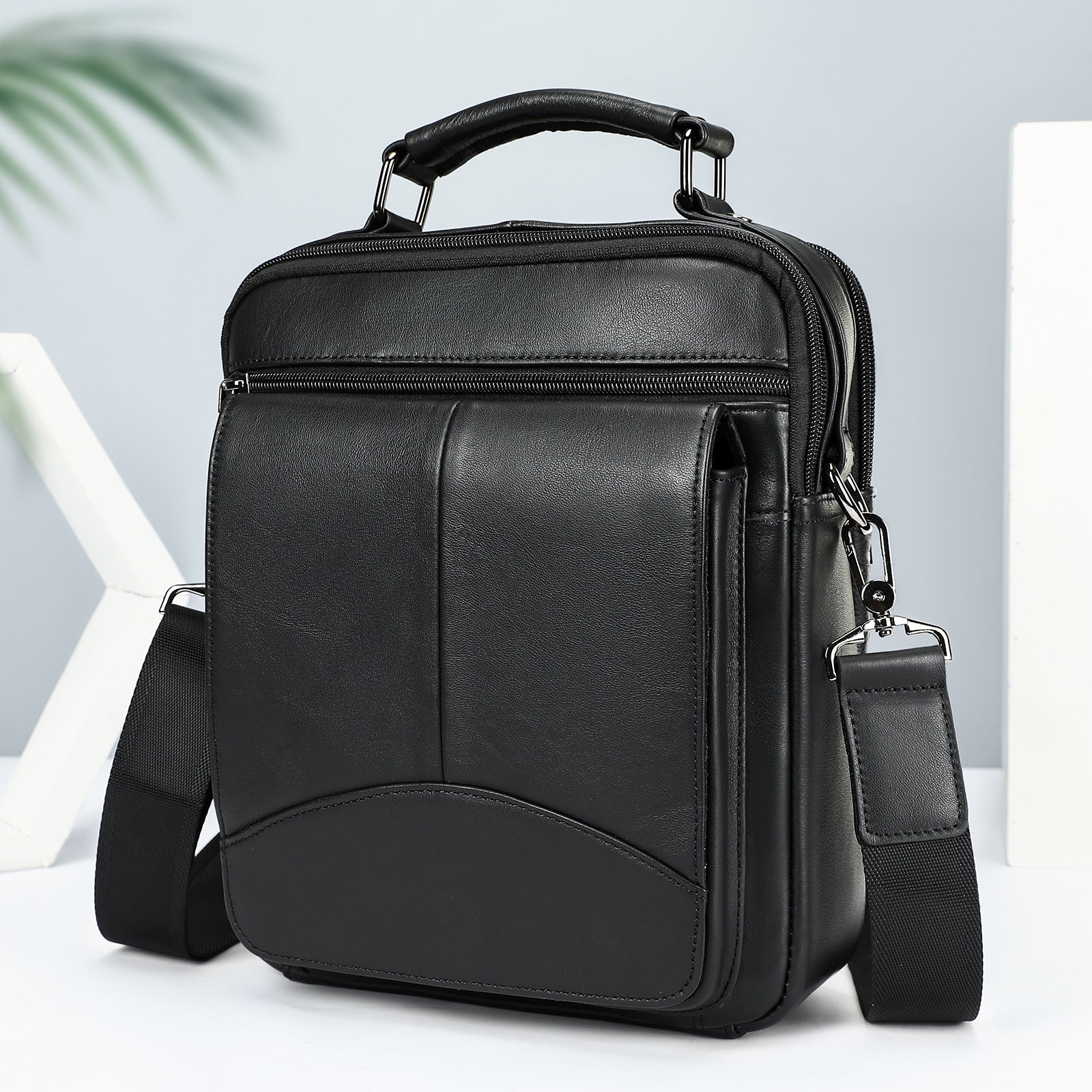 Business Schultertasche aus Leder