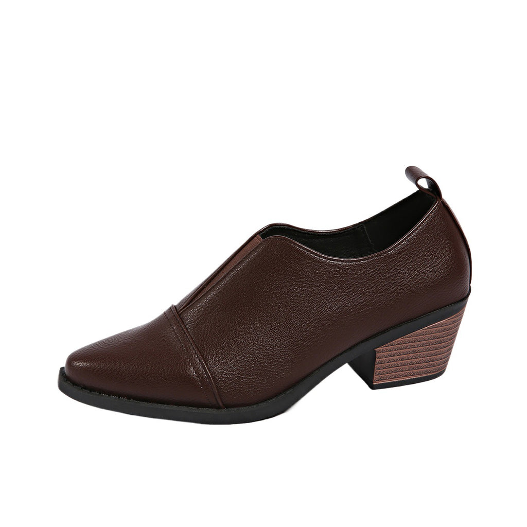 Frühling-Herbst-Pumps mit Spitzspitze und Blockabsatz