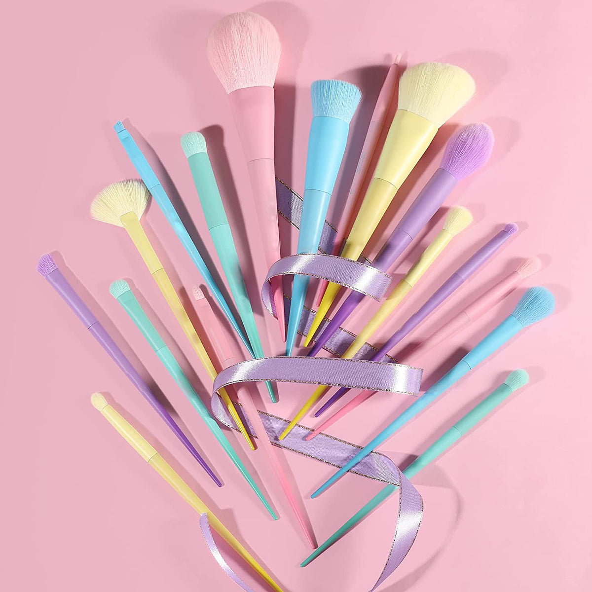 Make-up Pinsel-Set Macaron-Farben (17 Stk.) – Bild 7 | LuxeStyle