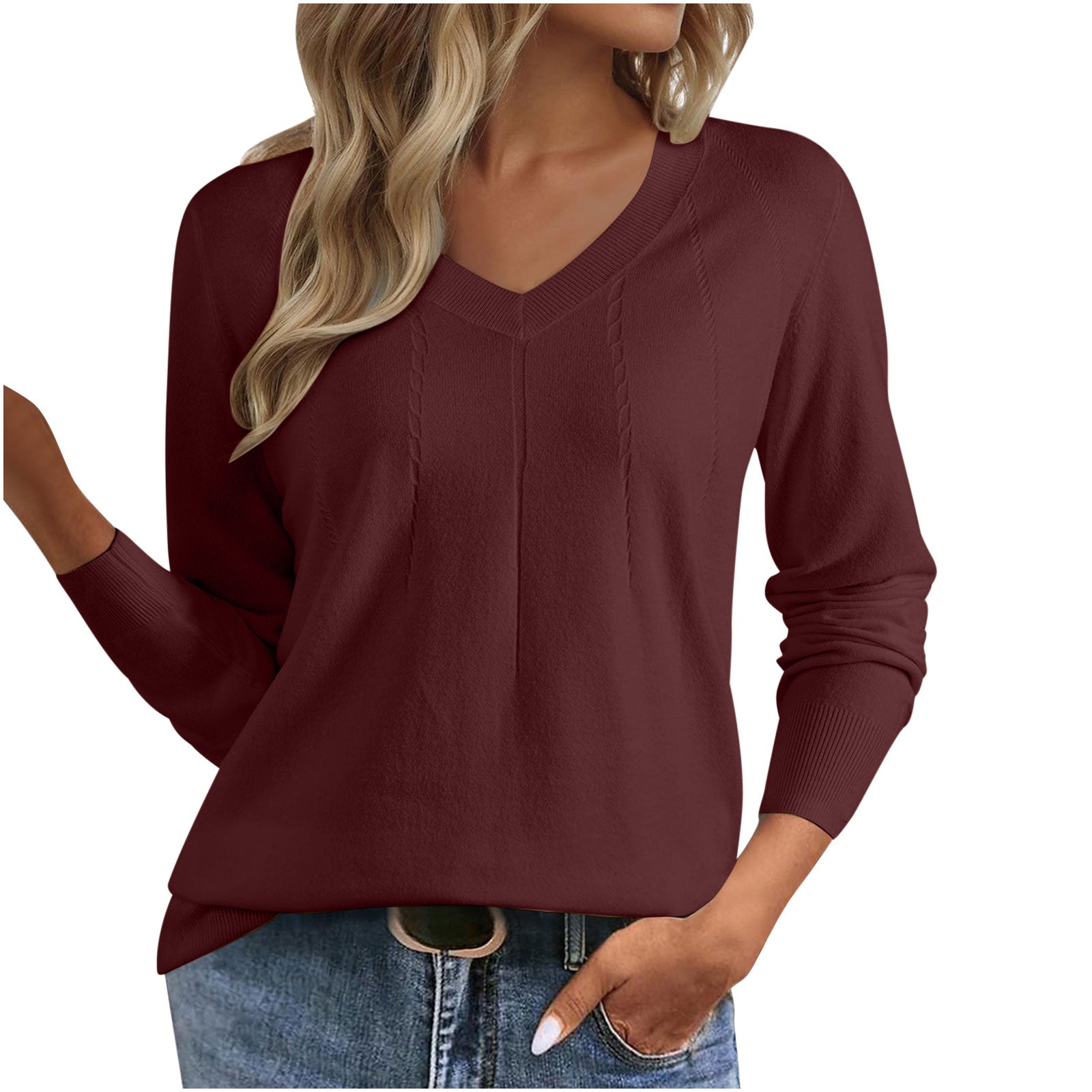 V-Ausschnitt Pullover Slim Fit