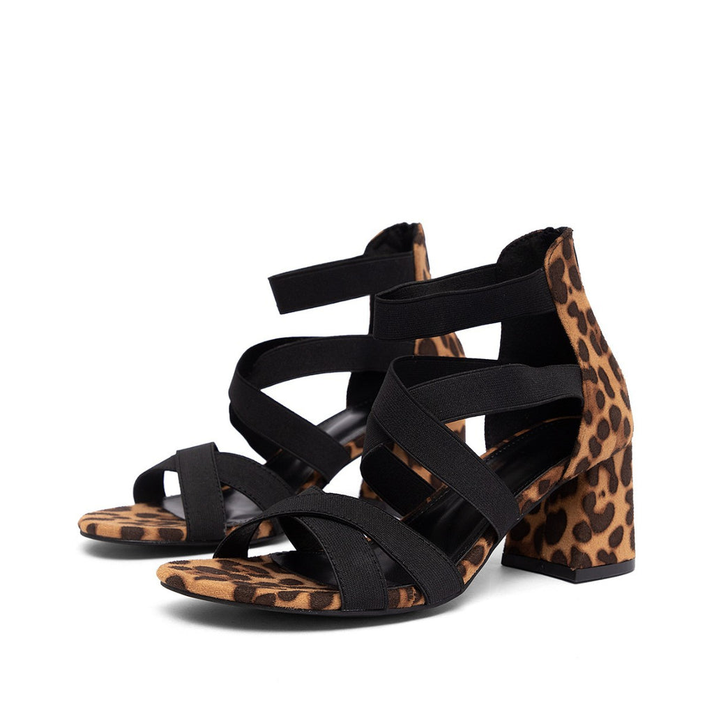 Fashion-Sandalen mit eckigem Chunky-Heel
