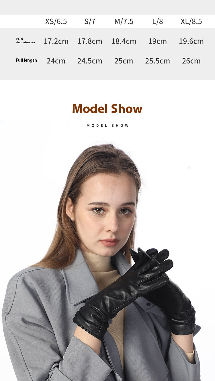 Warme Lederhandschuhe für Damen