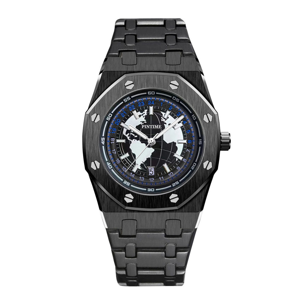 Herrenuhr wasserdicht, Leuchtzeiger, Stahlarmband