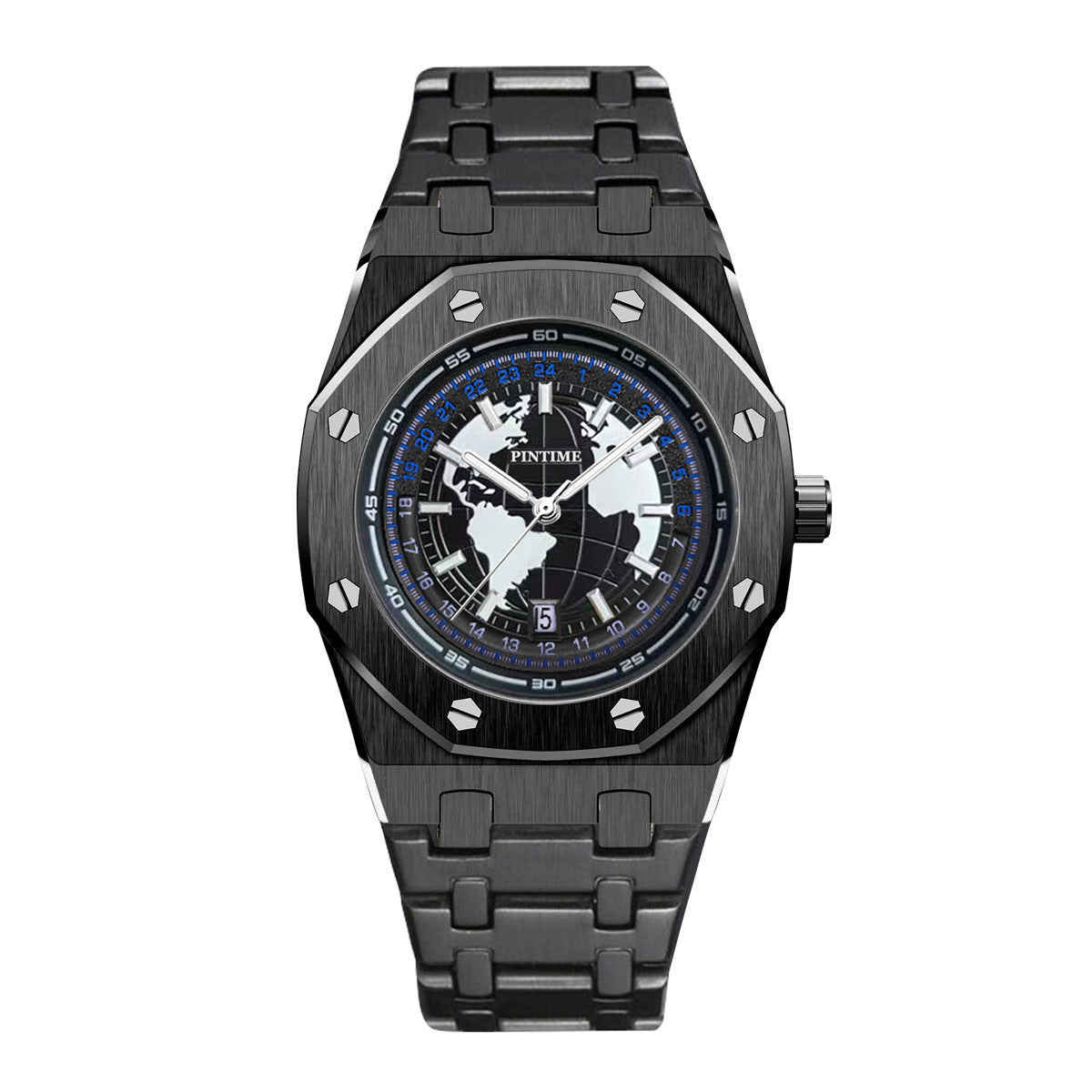 Herrenuhr wasserdicht, Leuchtzeiger, Stahlarmband