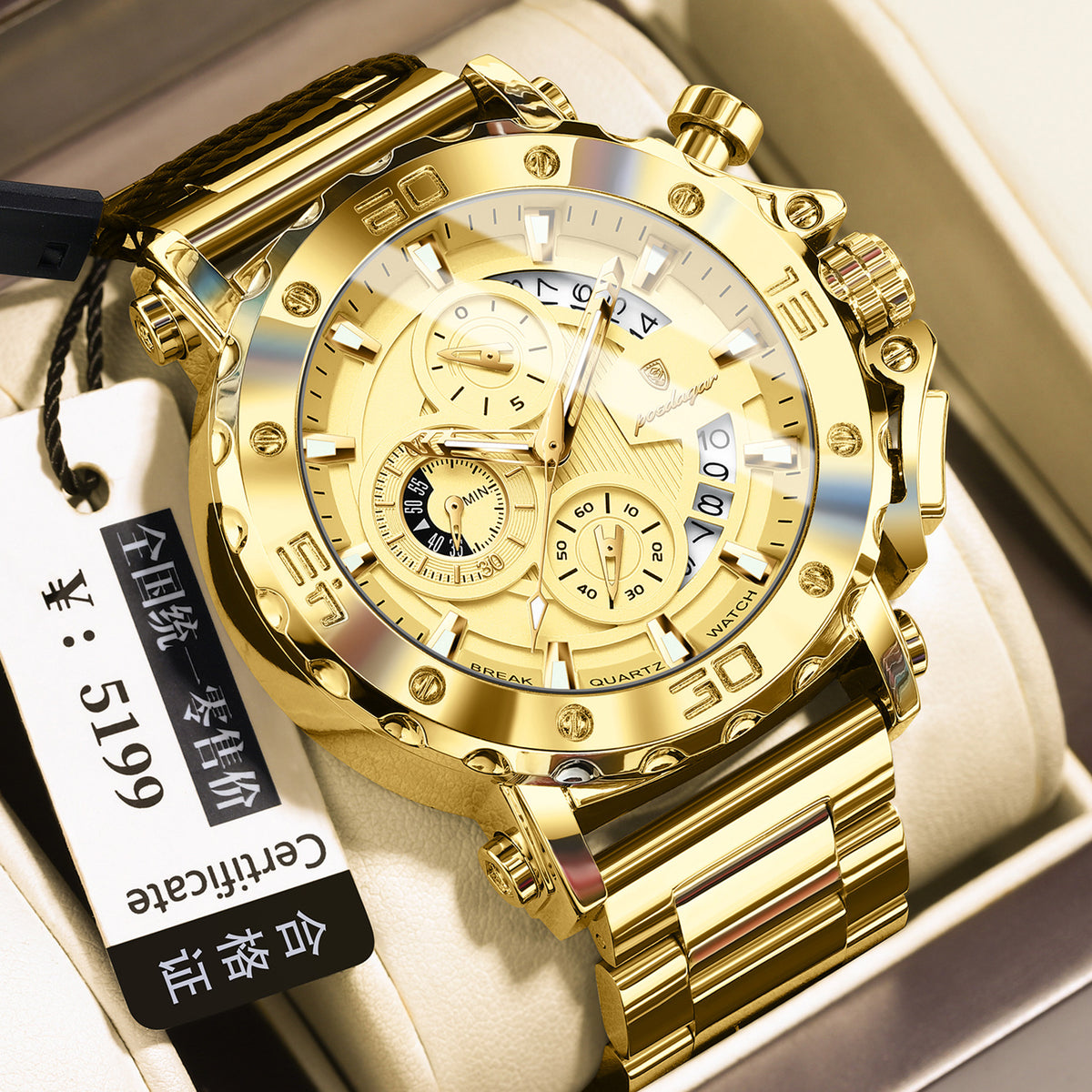 Quarz-Uhr wasserdicht, leuchtend, multifunktional für Herren – Bild 5 | LuxeStyle