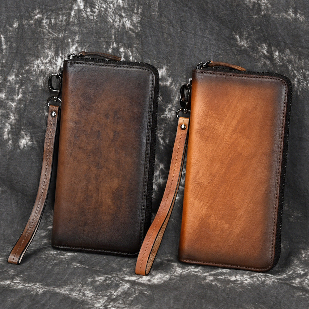 Genuine Leder Clutch Wallet Retro Gelb – Bild 4 | LuxeStyle