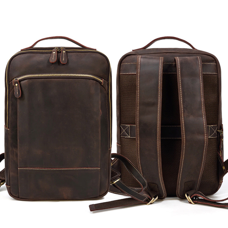 Lederrucksack mit Doppelreissverschluss