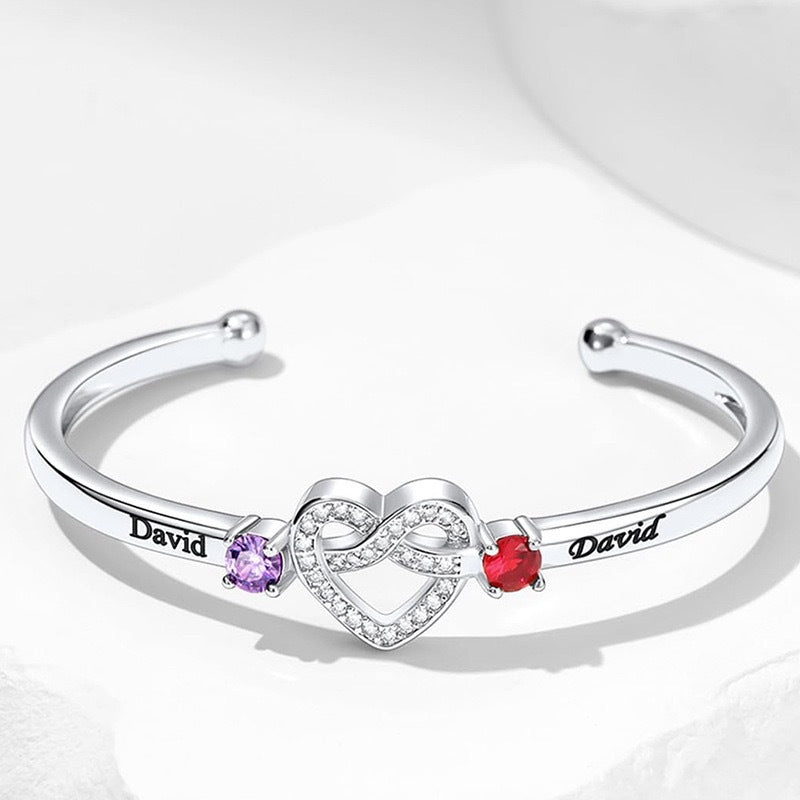 Personalisiertes Armband mit Geburtsstein und Gravur – Bild 2 | LuxeStyle