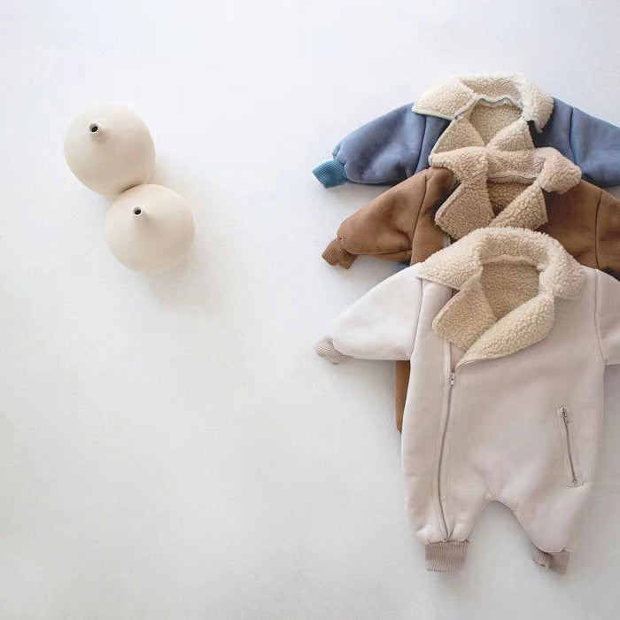 Baby-Body mit Fleece, lange Hose, Knopfleiste | LuxeStyle