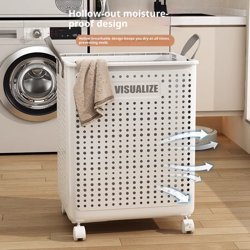 Faltbarer Wäschekorb mit Rollen, XL – Bild 1 | LuxeStyle