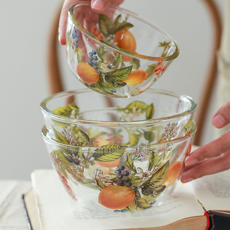 Hitzebeständige Glas-Schüssel mit Pflanzenmuster – Bild 2 | LuxeStyle