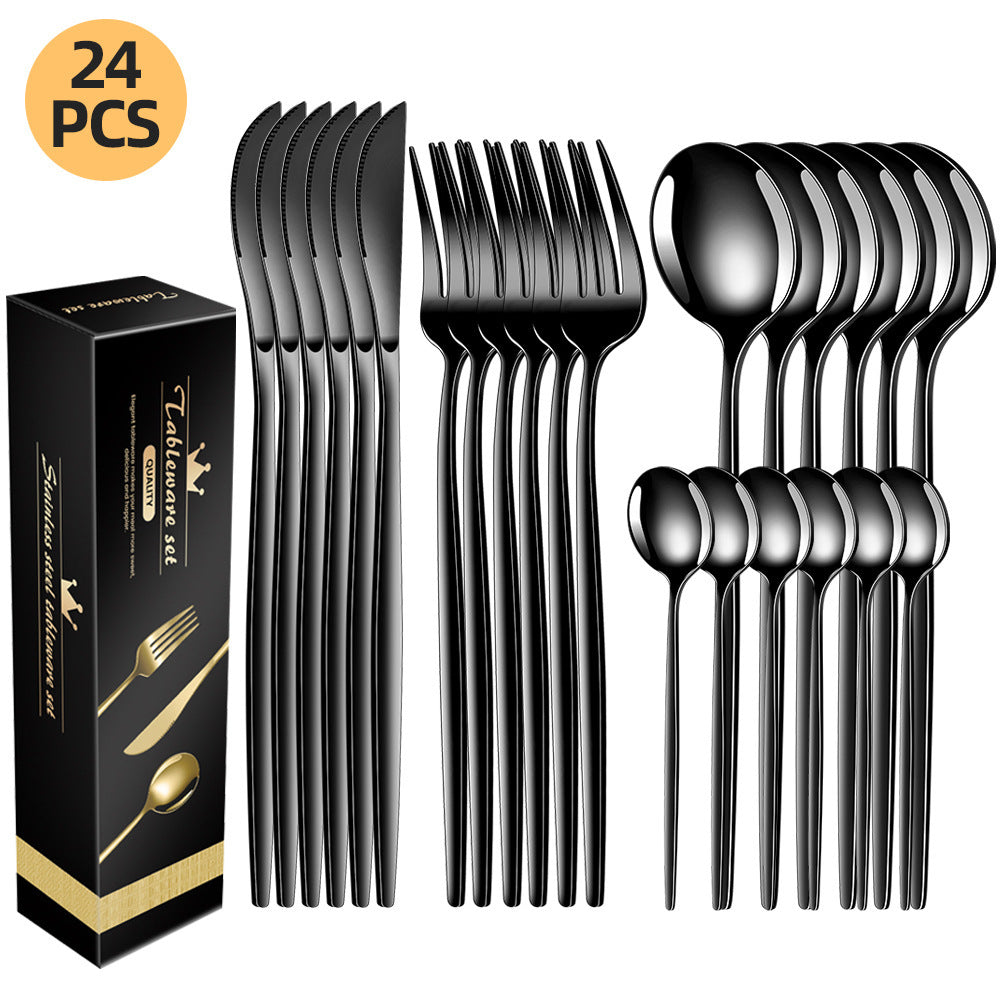 Edelstahl Besteckset 24-teilig – Bild 8 | LuxeStyle