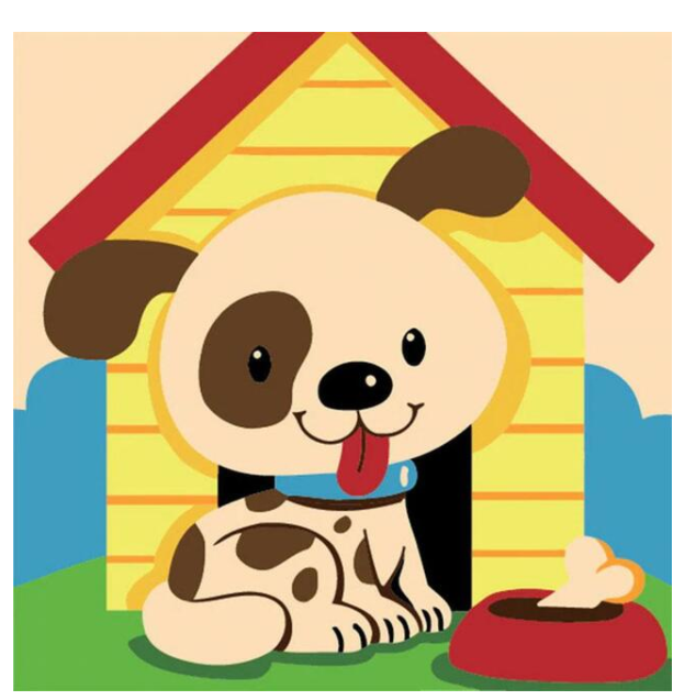 Silly Puppy - Malen nach Zahlen Komplettset