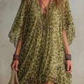 Chiffon-Strandkleid mit V-Ausschnitt