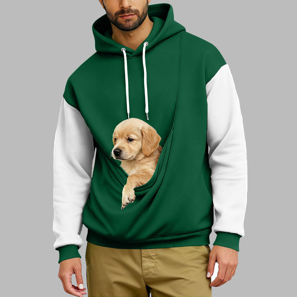 Retro-Hoodie mit Farbblock-Muster