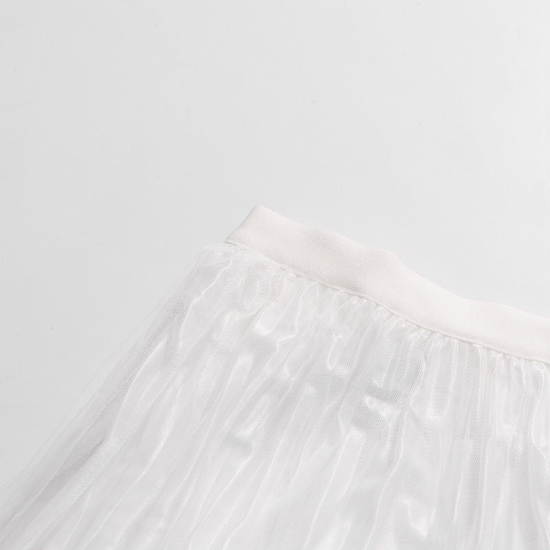 Midi-Rock mit hoher Taille und Plisseefalten – Ansicht 8