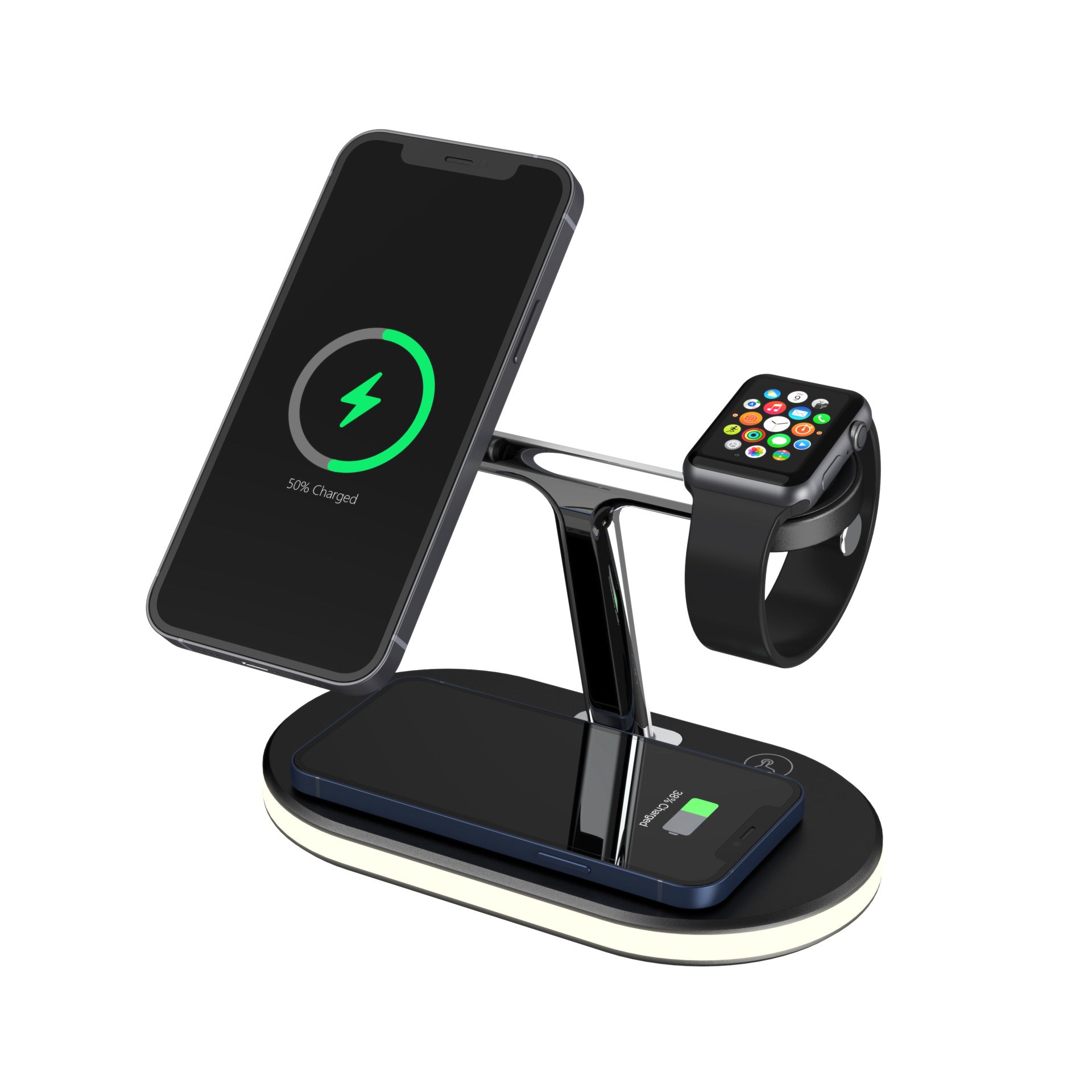 3-in-1 magnetisches Wireless-Ladegerät mit Nachtlicht
