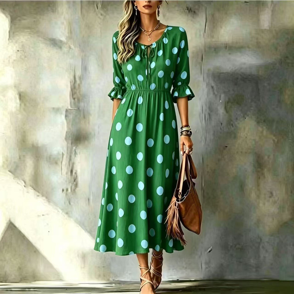 Midikleid mit Wellenmuster