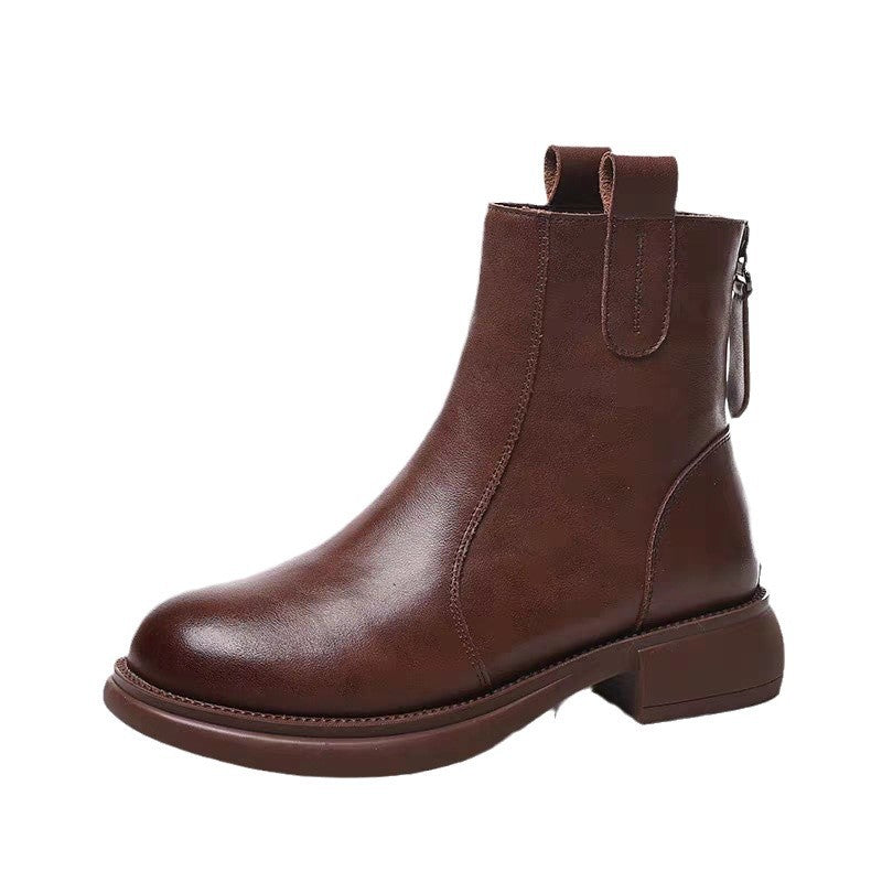 Gefütterte Ankle Boots mit Reissverschluss