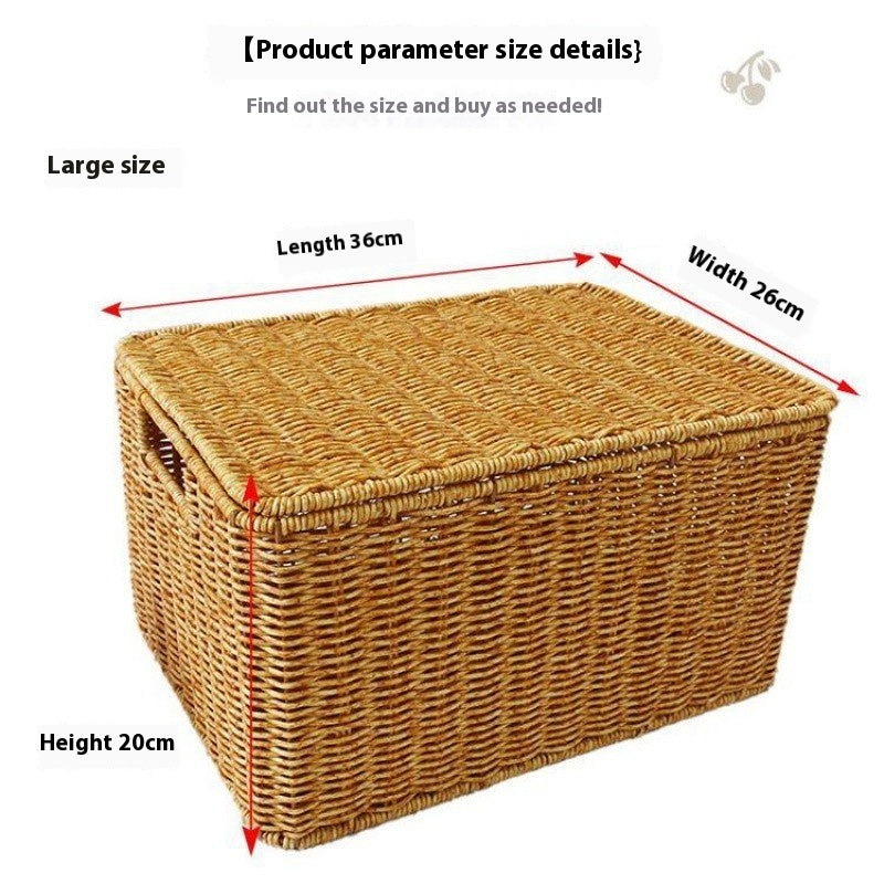 Rattan-Aufbewahrungskorb mit Deckel | LuxeStyle