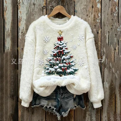 Hoodie mit Tiermotiven und Rundhalsausschnitt