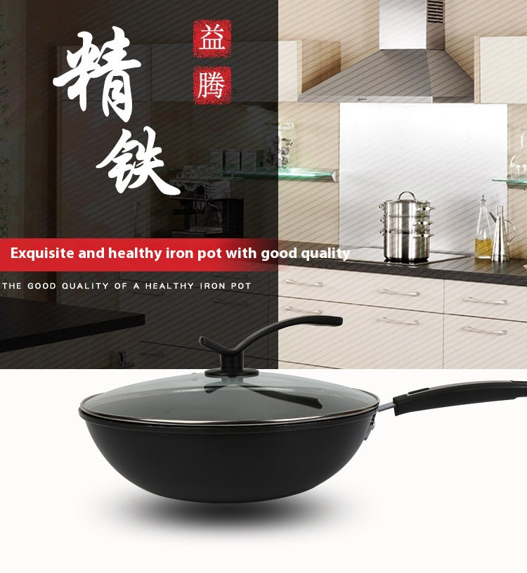 Feuerfester Wok aus Gusseisen