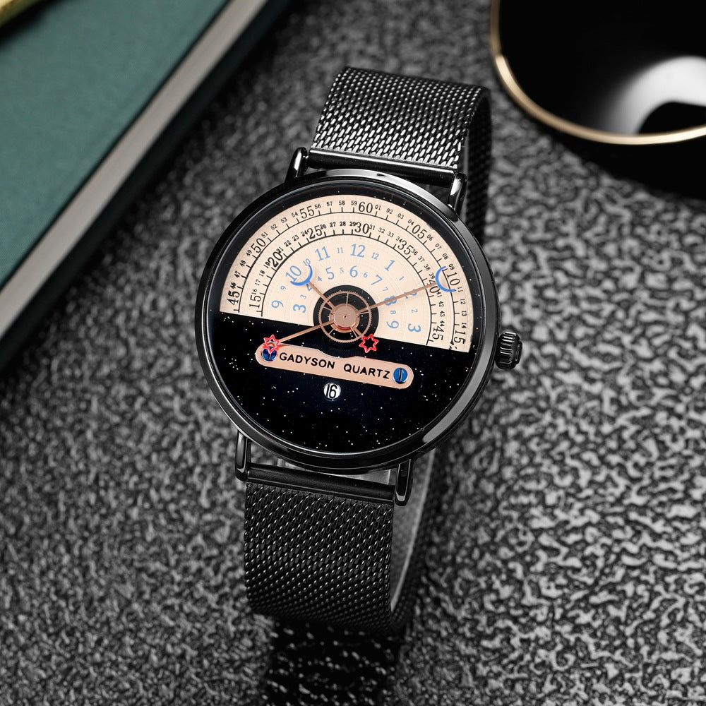 Quarz-Herrenuhr mit Kalender und Milanaise-Armband – Bild 7 | LuxeStyle